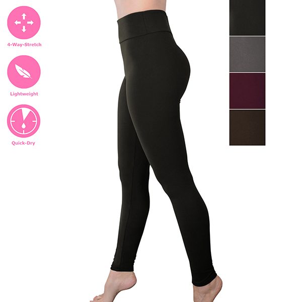 Solid-Colored High Waist Leggings - Comfy Yoga