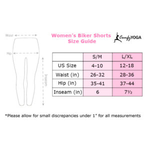 Biker Shorts Size Chart Biker Shorts Size Chart