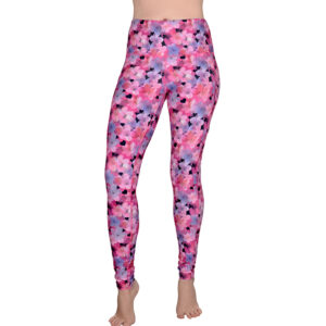 Magenta Blossoms Yoga Leggings with Pockets